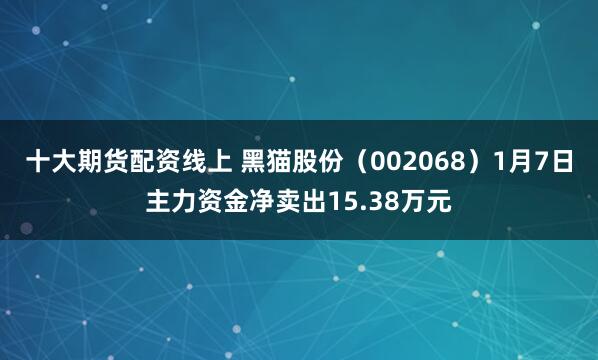 十大期货配资线上 黑猫股份（002068）1月7日主力资金净卖出15.38万元