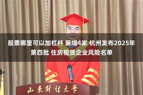 股票哪里可以加杠杆 新增4家 杭州发布2025年第四批 住房租赁企业风险名单