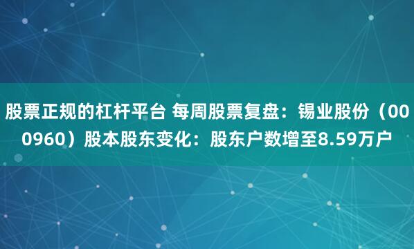股票正规的杠杆平台 每周股票复盘：锡业股份（000960）股本股东变化：股东户数增至8.59万户